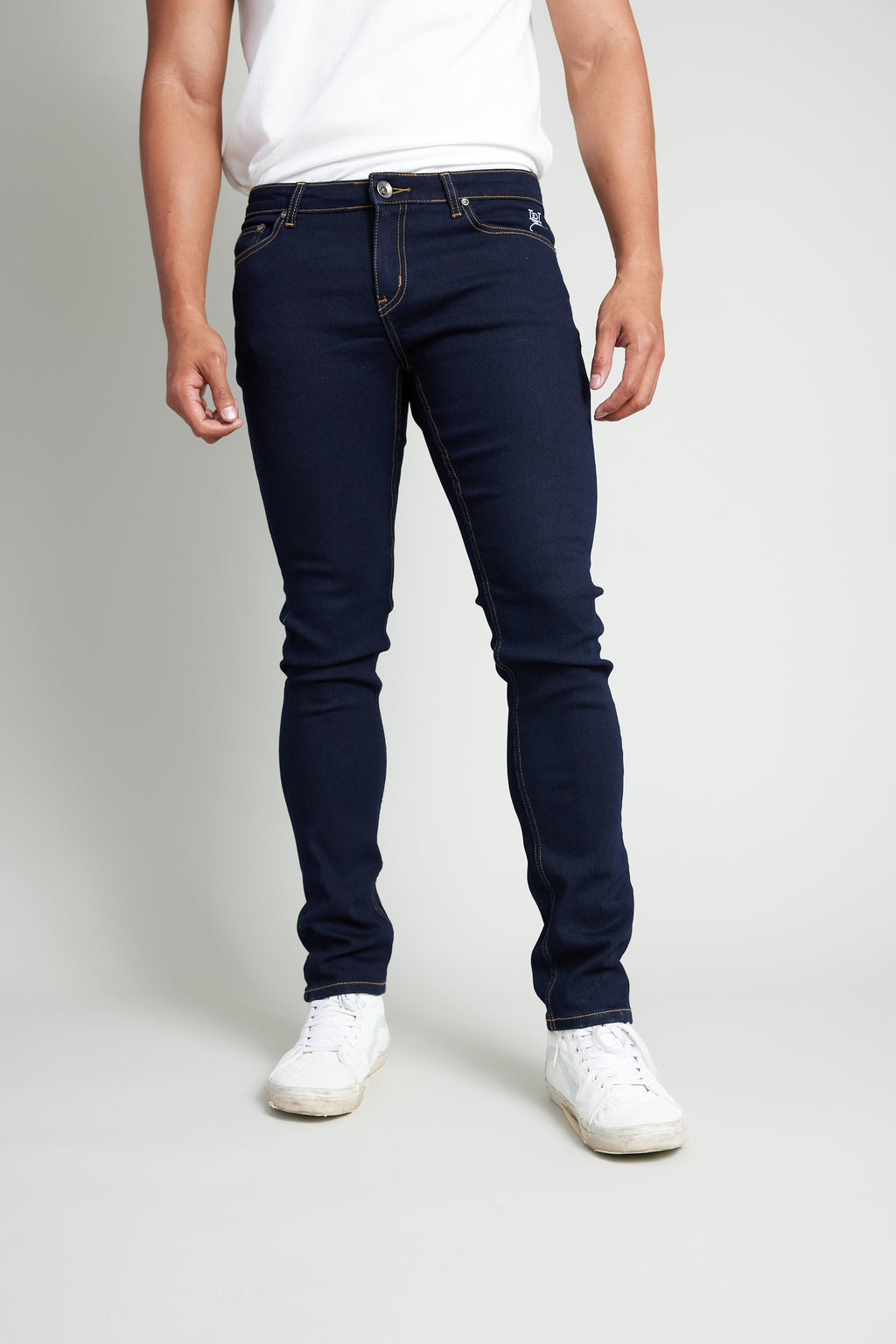 Dark Blue Five Pocket Jeans