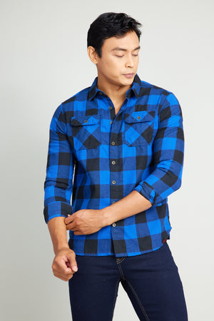 Blue Plaid Polo