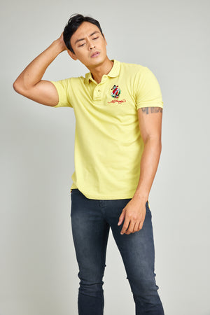 Yellow Anchor True love Embroidery Polo Shirt