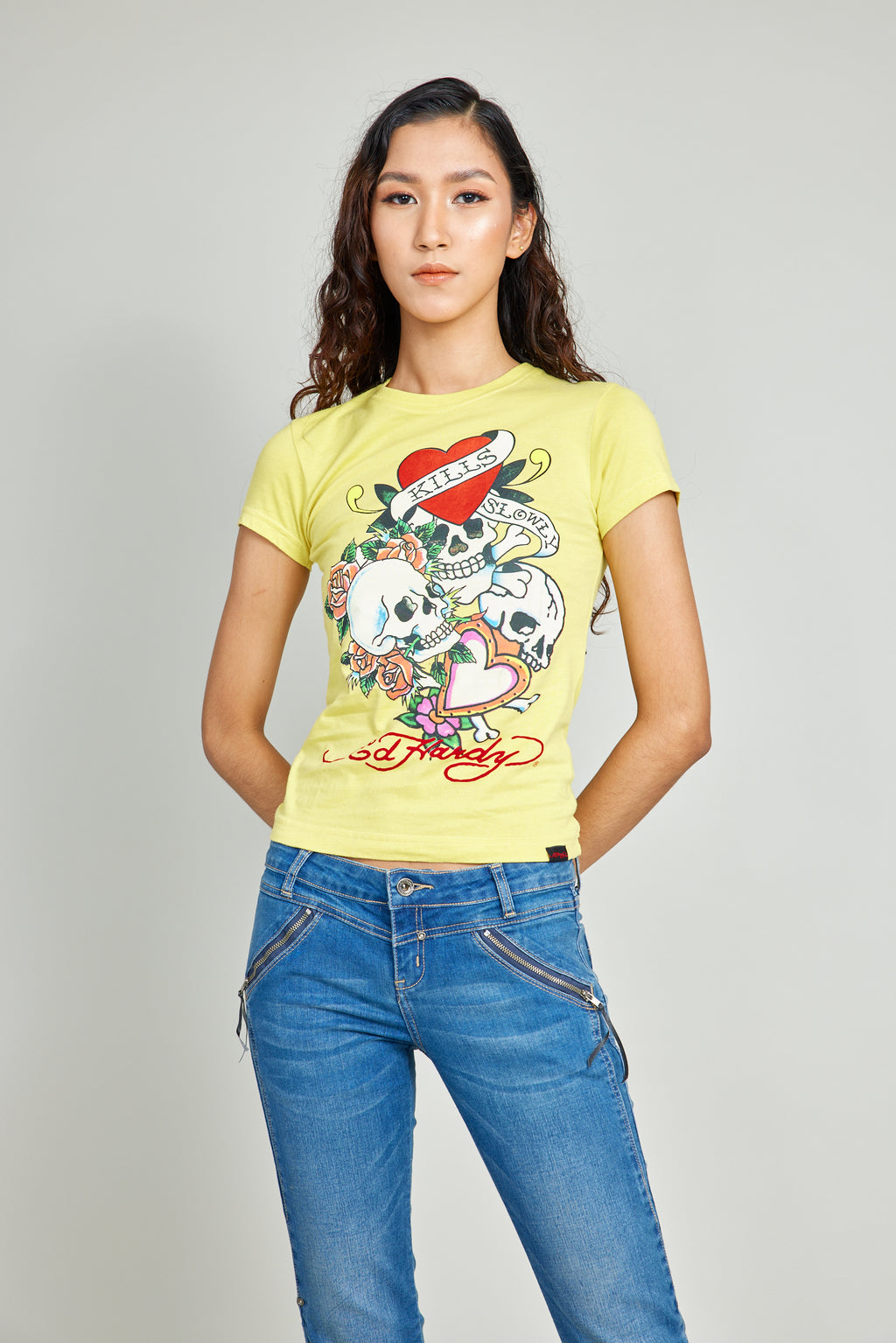 Yellow Love Kills Slowly Round Neck Tee