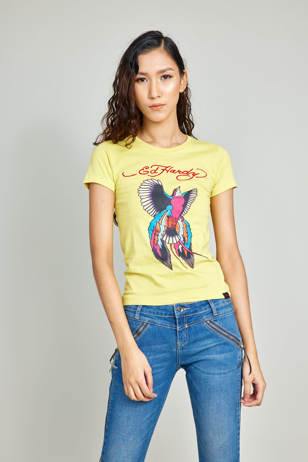 Yellow Bird of Paradise Round Neck Tee