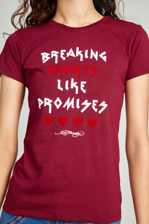 Breaking Hearts Like Promises Round Neck Tee