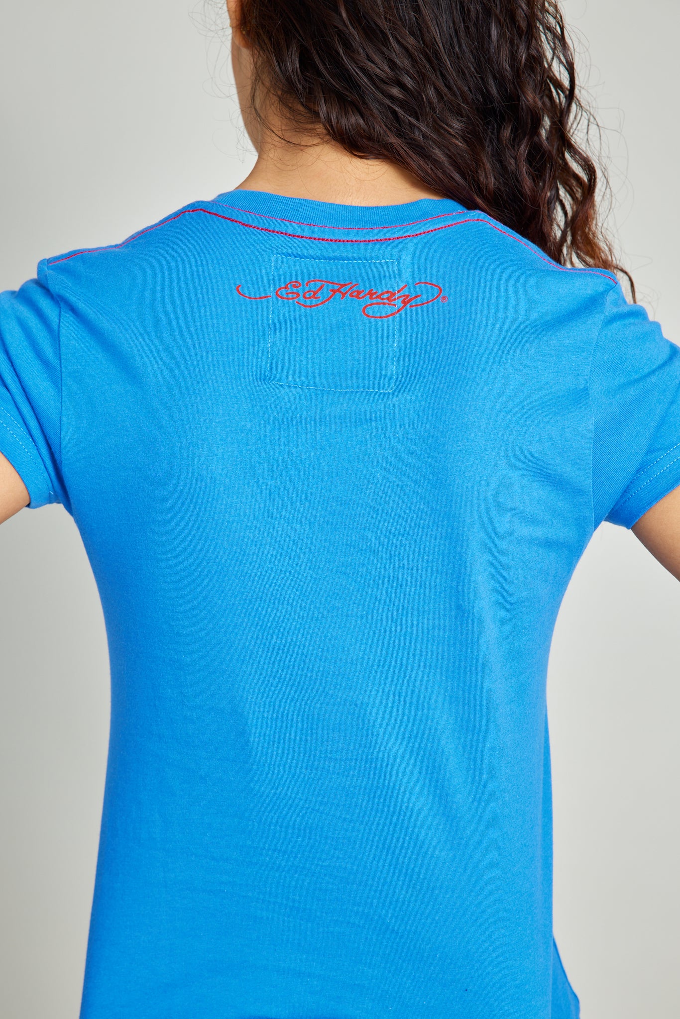 Blue Round Neck Tee Geisha Print Tee