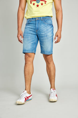 Medium Wash Blue Denim Shorts