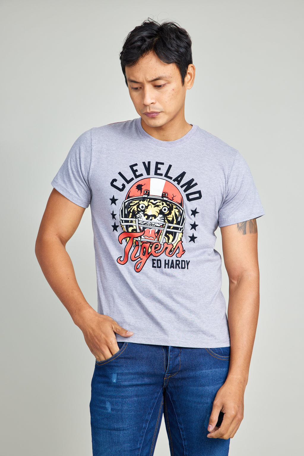 Ed Hardy Cleveland Tigers Round Neck Tee