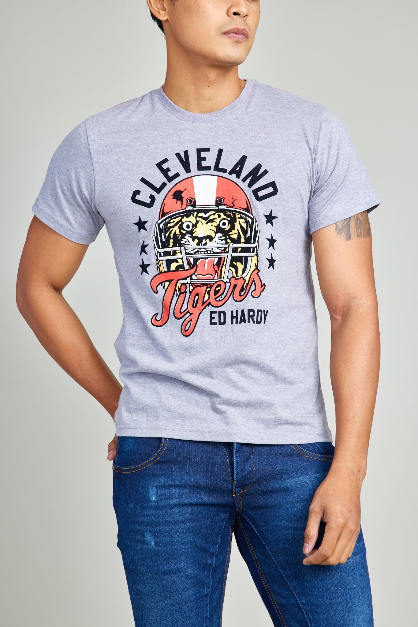 Ed Hardy Cleveland Tigers Round Neck Tee