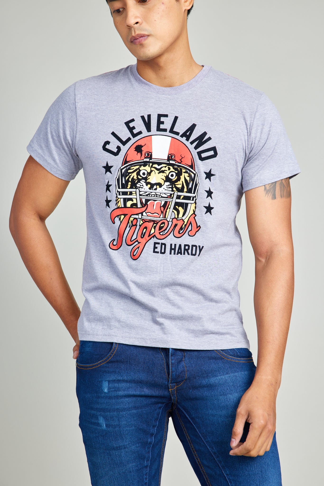 Ed Hardy Cleveland Tigers Round Neck Tee