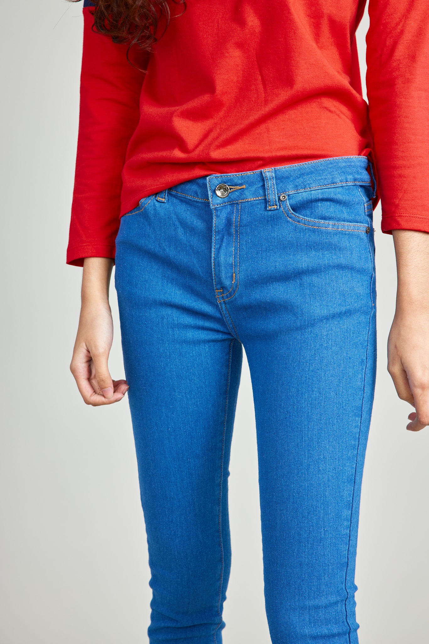 Medium Wash Skinny Cropped Jeans