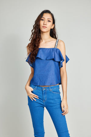 Ruffles Chambray Blouse