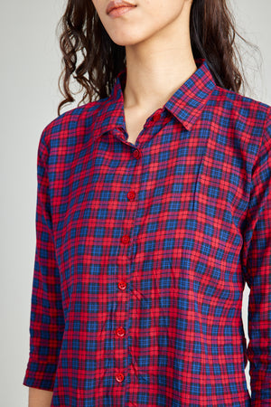 Plaid Long Sleeve Polo