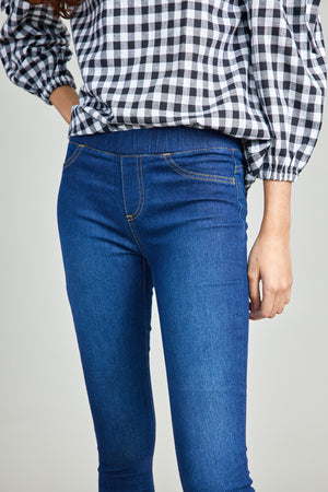 Pull On Mid Blue Crop Jeggings