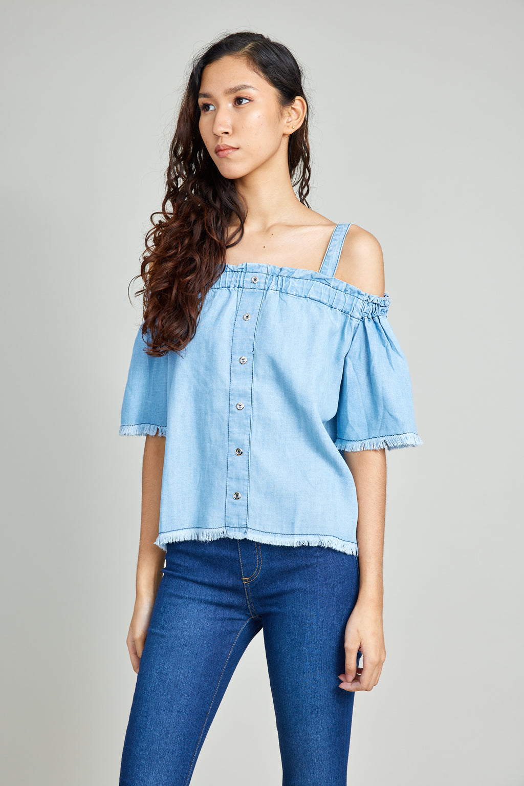 Cold Shoulder Chambray