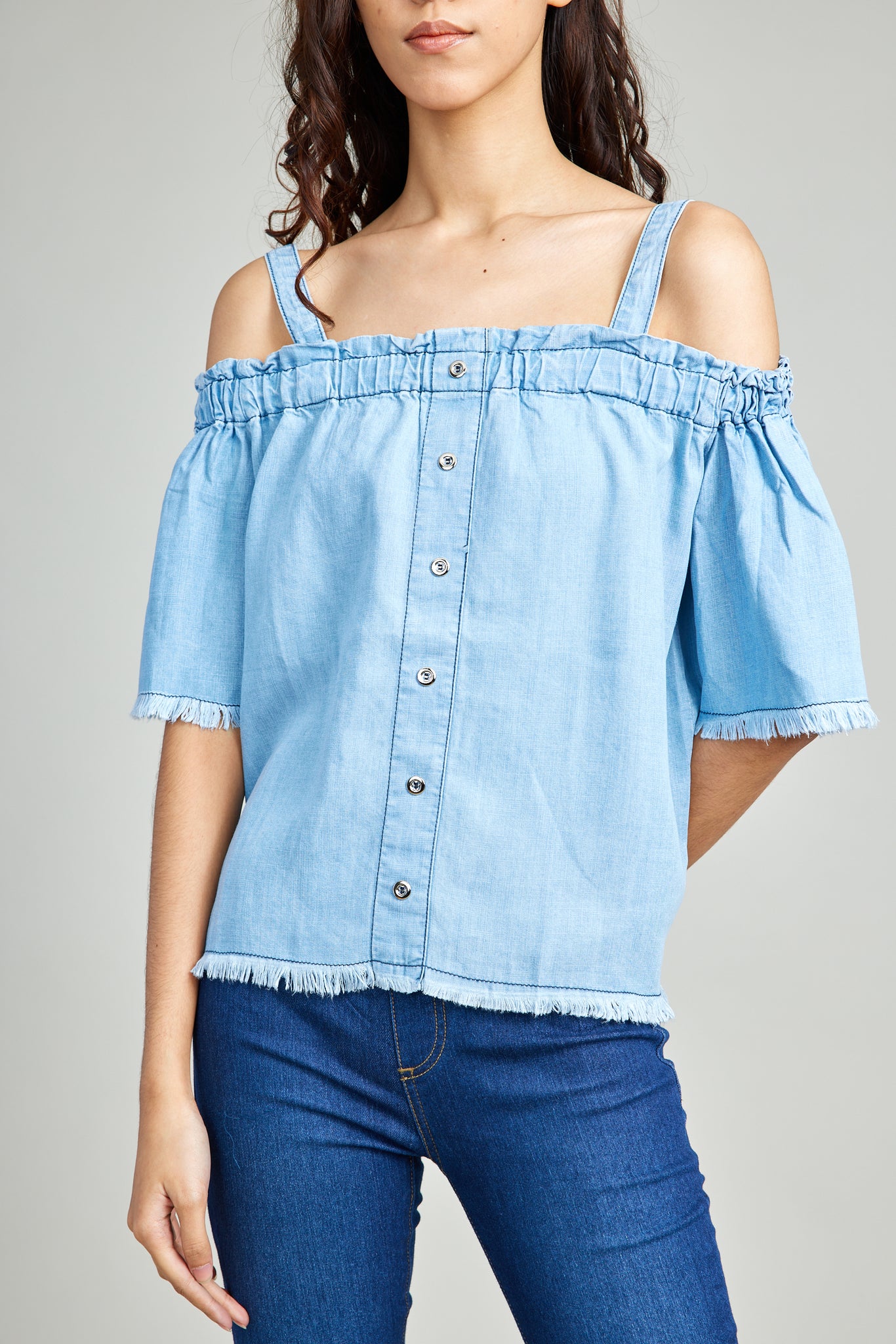 Cold Shoulder Chambray