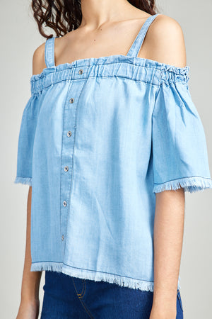 Cold Shoulder Chambray